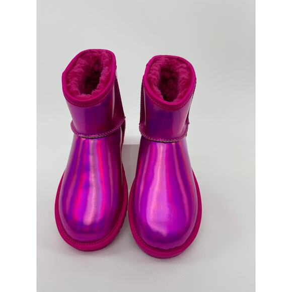 UGG Shoes - UGG Womens Classic Mini Iridescent Boots Metallic Leather 1153532 Pink Size 7